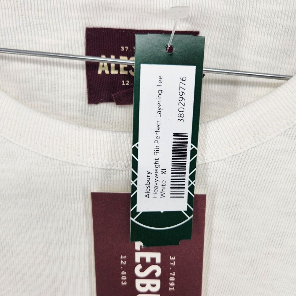 Alesbury Men's White XL Heavyweight Rib Perfect Layering Tee NWT - Picture 4 of 9
